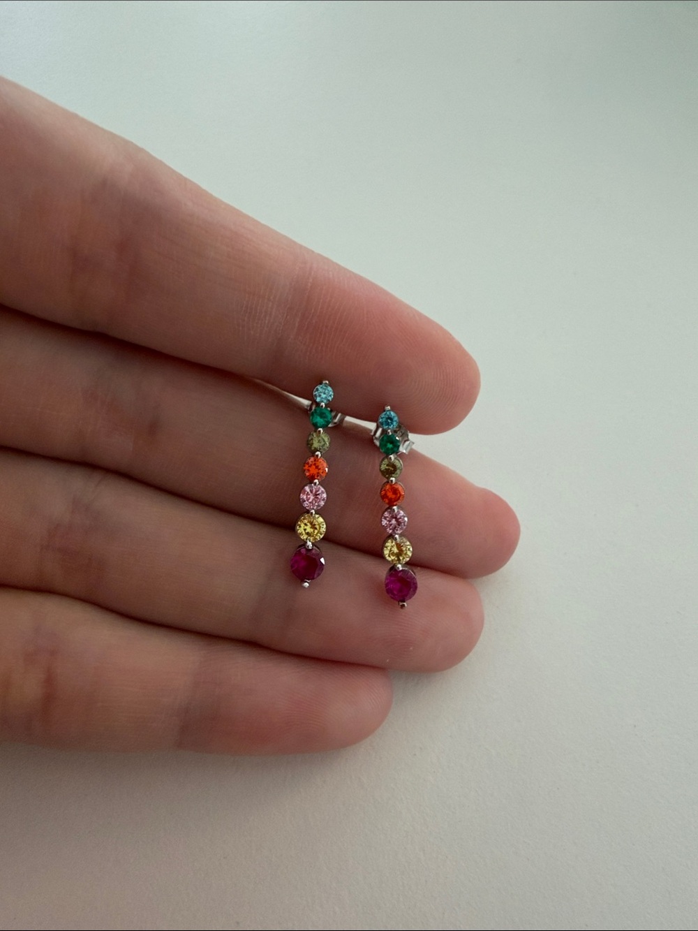 Sterling Silver (925) Colorful Gemstone Earrings